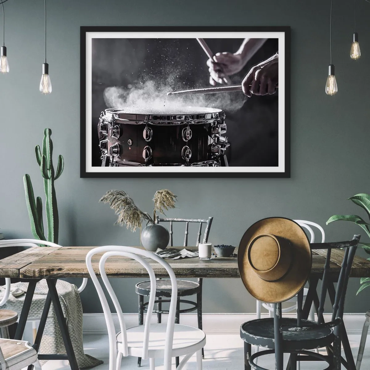 Poster in black frame - Pulse of Music - 91x61 cm