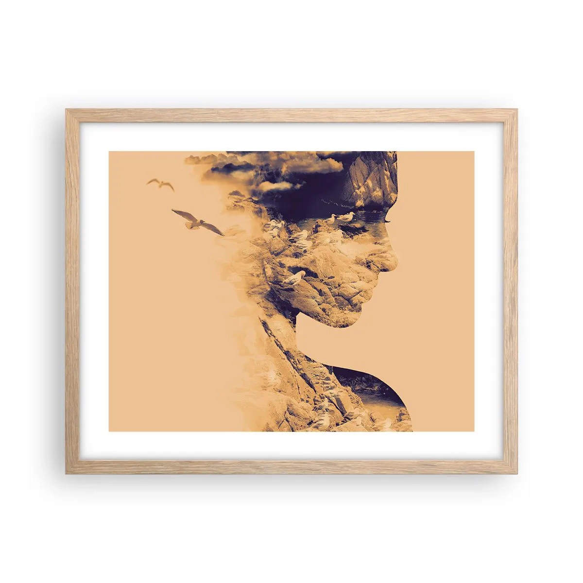 Poster in light oak frame - Naturally Beautiful - 50x40 cm