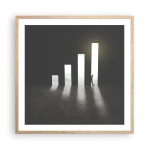 Poster in light oak frame - Success - Impression - 60x60 cm