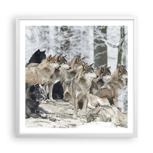 Poster in white frmae - Family and Friends - 60x60 cm