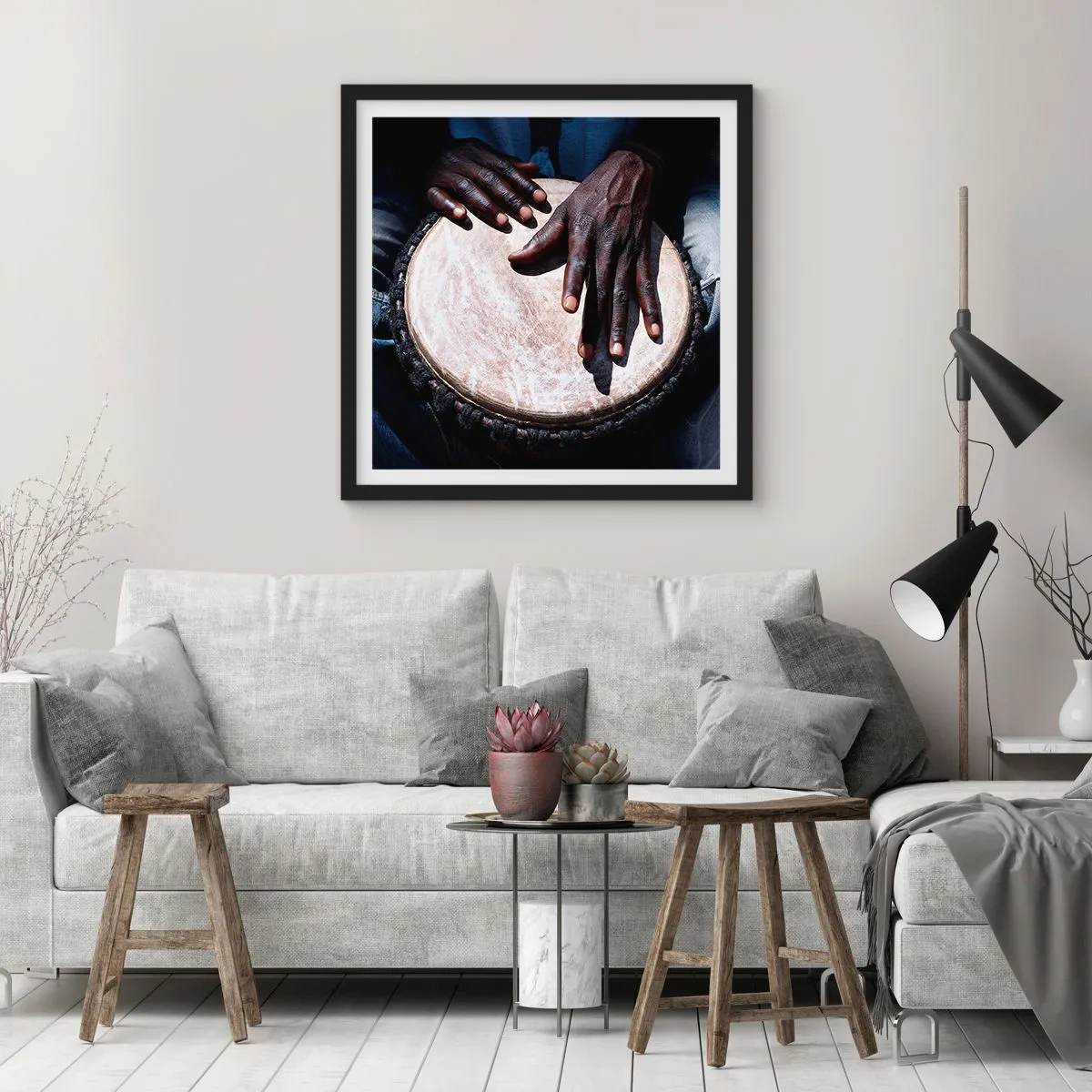 Poster in black frame - Live at Your Own Rhythm - 50x50 cm