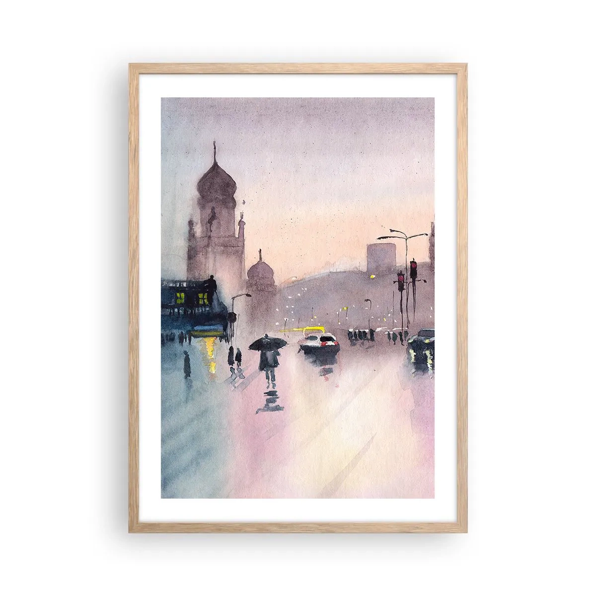 Poster in light oak frame - In a Rainy Fog - 50x70 cm