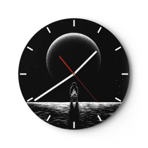 Wall clock - Clock on glass - Face to Face - 40x40 cm