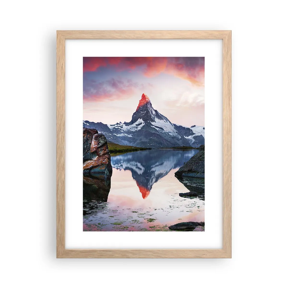 Poster in light oak frame - Heart of the Mountains Is Hot - 30x40 cm
