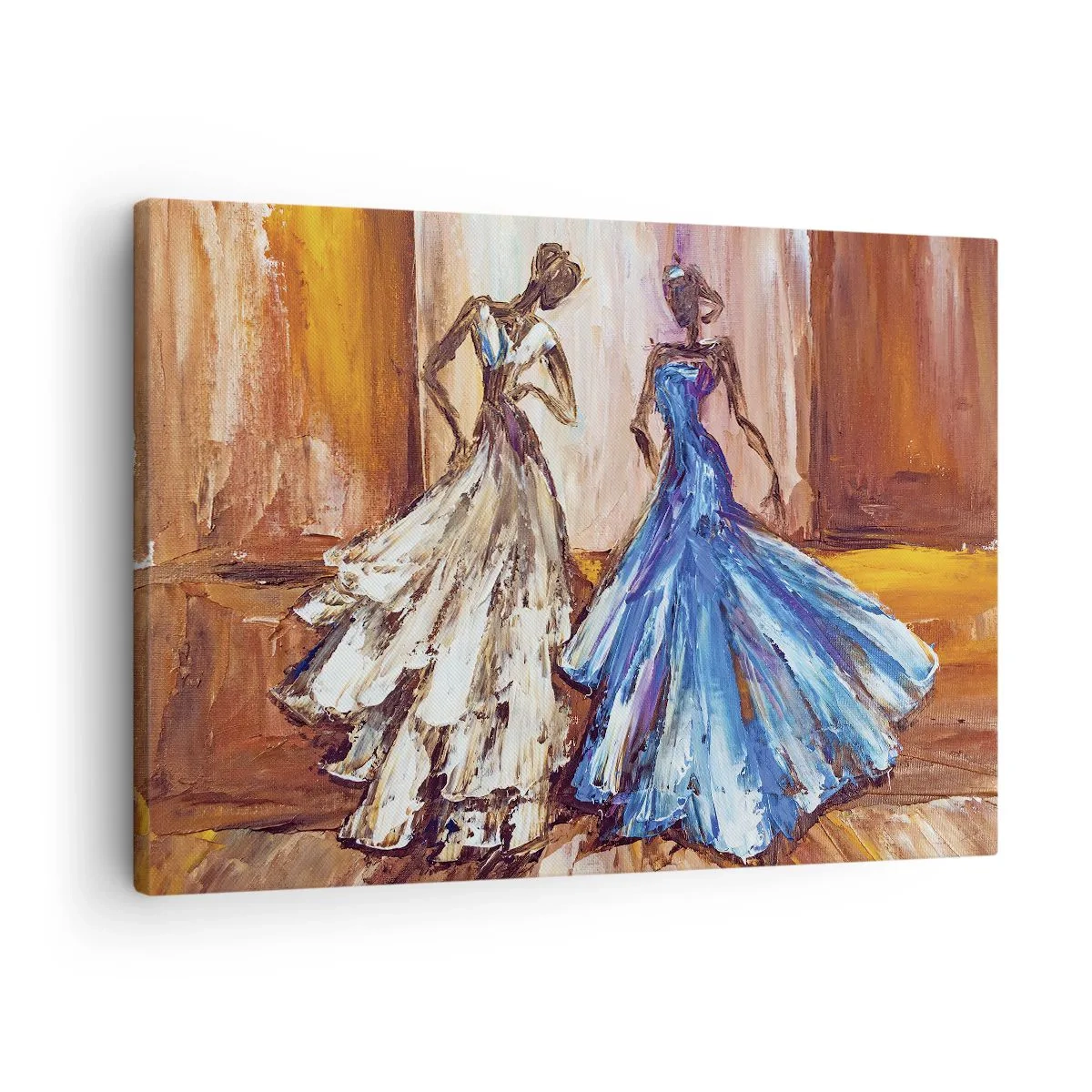 Canvas picture - Characters in evening gowns in an artistic style - 70x50cm - Charming Duo - Modern wall decoration for the living room and bedroom ARTTOR