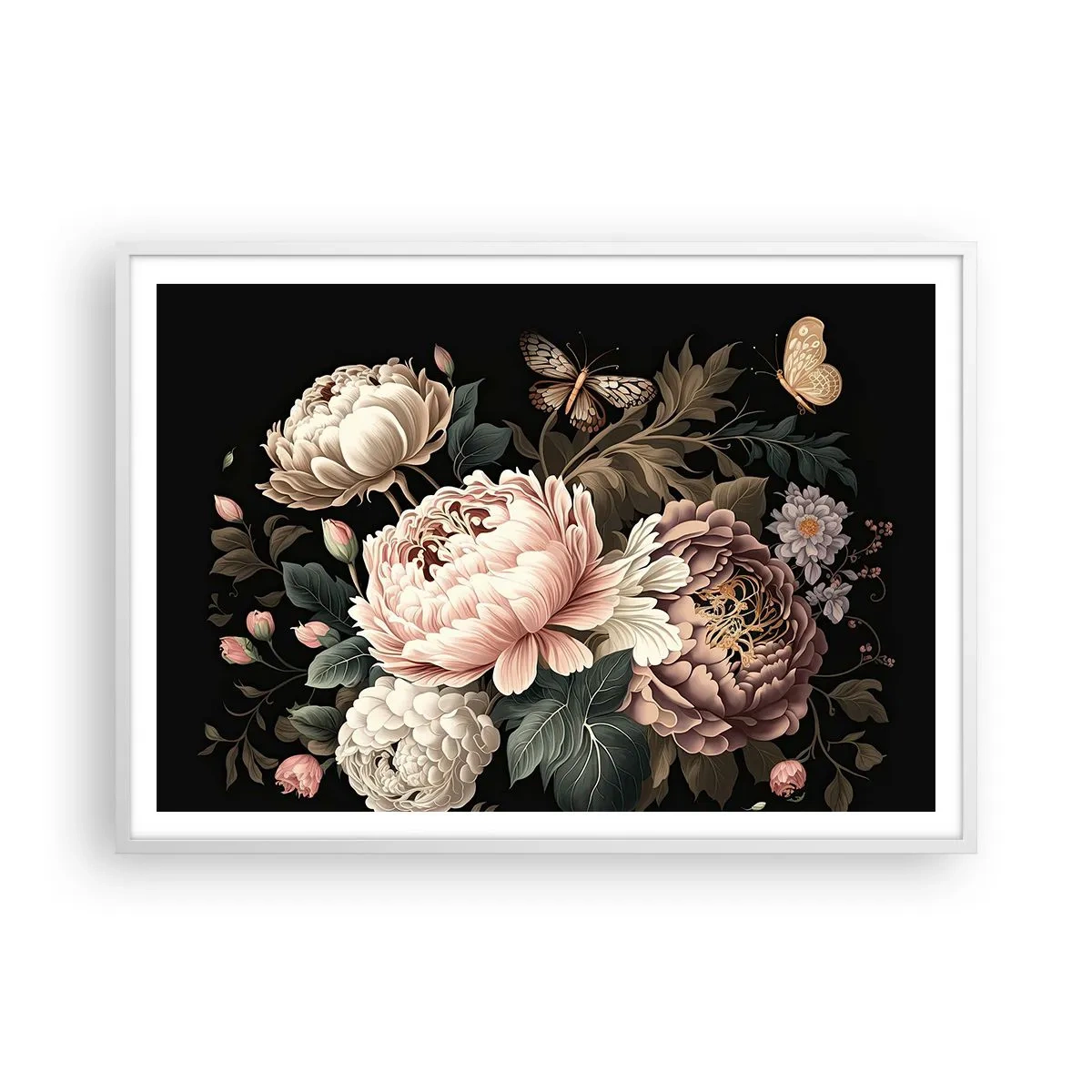 Poster in white frmae - Baroque Style - 100x70 cm
