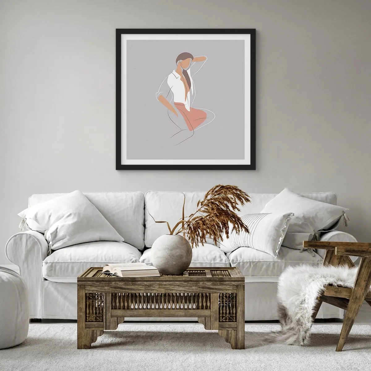 Poster in black frame - Outline of Charm - 40x40 cm