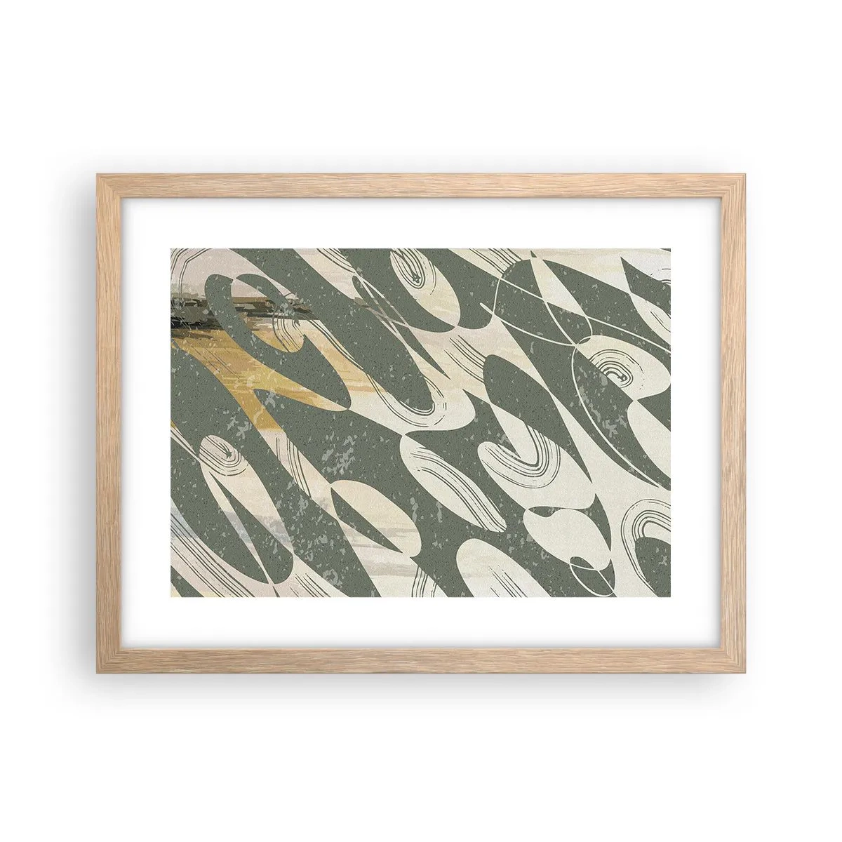 Poster in light oak frame - Rhytmic Abstract - 40x30 cm