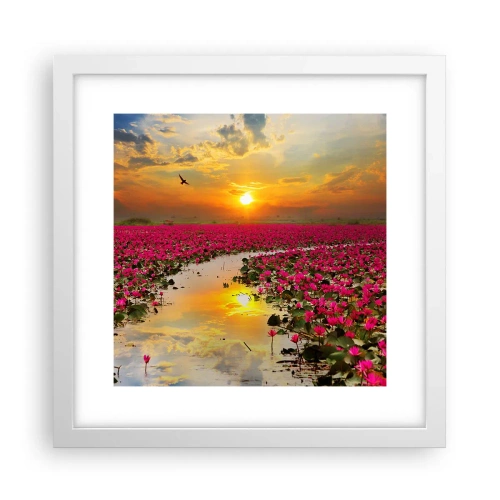 Poster in white frmae - Secret Life of a Lake - 30x30 cm