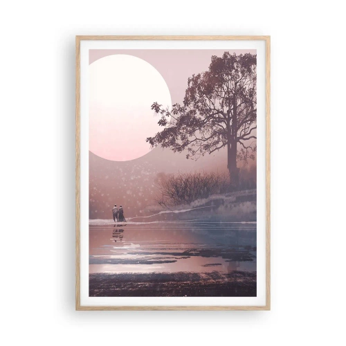 Poster in light oak frame - Night Quirks - 70x100 cm