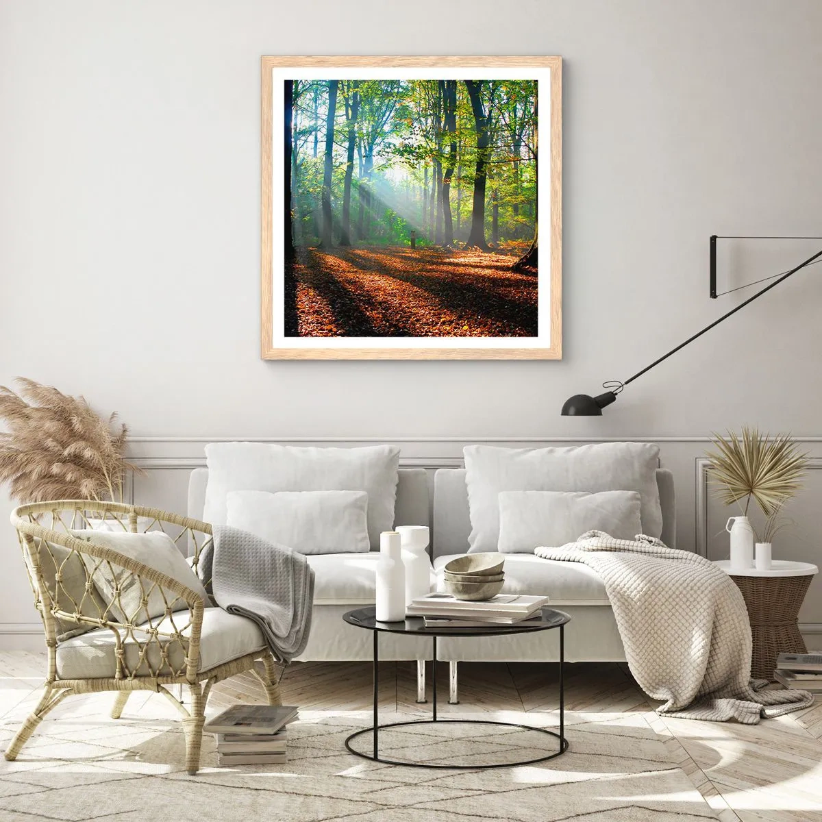 Poster in light oak frame - Highs And Lows - 30x30 cm