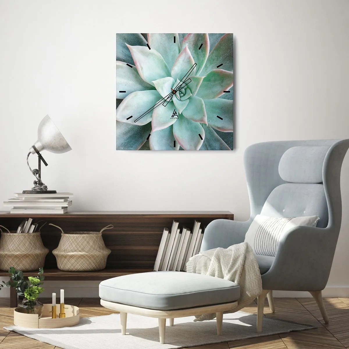 Wall clock - Clock on glass - Heart of a Desert - 30x30 cm