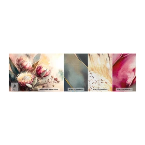Photo Wallpaper Sample Premium Canvas - Profile and En Face - Flowers, Art Deco, Botany - 100x30 cm