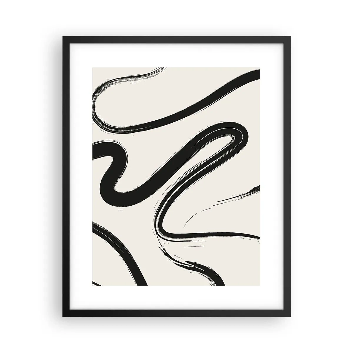 Poster in black frame - Black and White Fancy - 40x50 cm