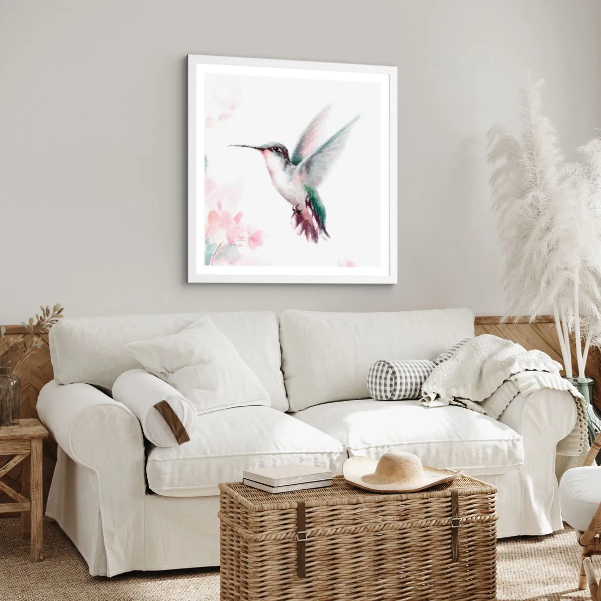 Poster in white frmae - Stopped in Flutter - 50x50 cm