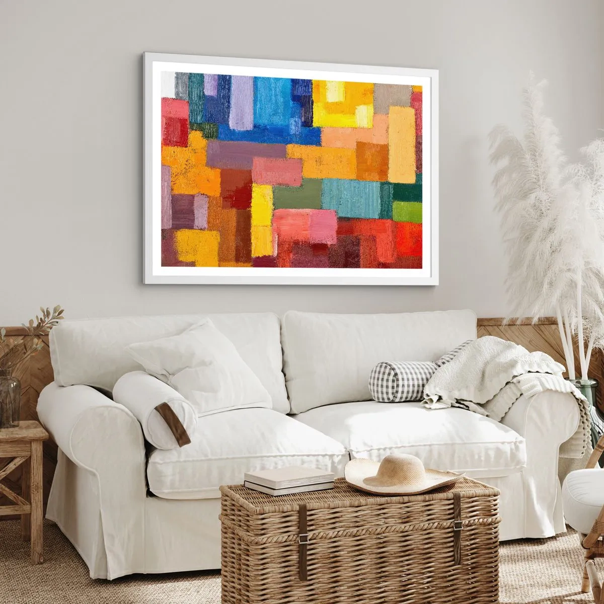 Poster in white frmae - Each Different, All Colourful - 91x61 cm