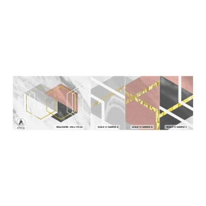 Photo Wallpaper Sample Standard Eco - Chain Composition - Abstraction, Piece, Hexagon - 100x30 cm