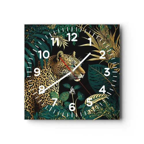 Wall clock - Clock on glass - Host in the Jungle - 30x30 cm