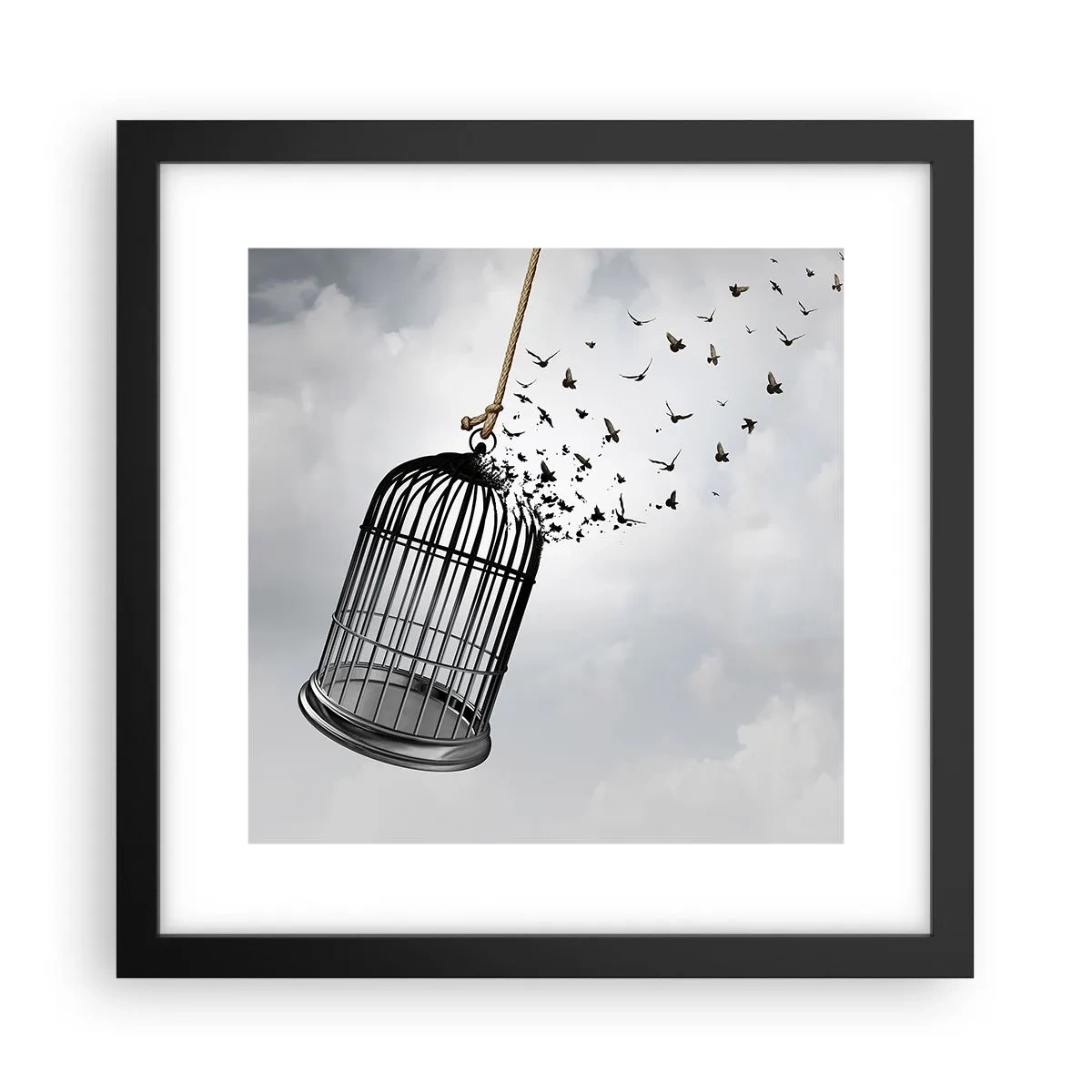 Poster in black frame - Faith…Hope…Freedom! - 30x30 cm