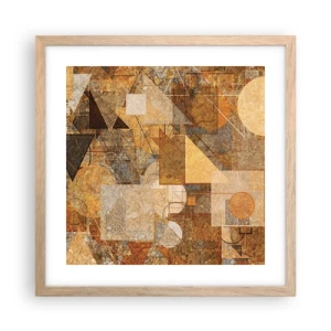 Poster in light oak frame - Cubist Study in Brown - 40x40 cm