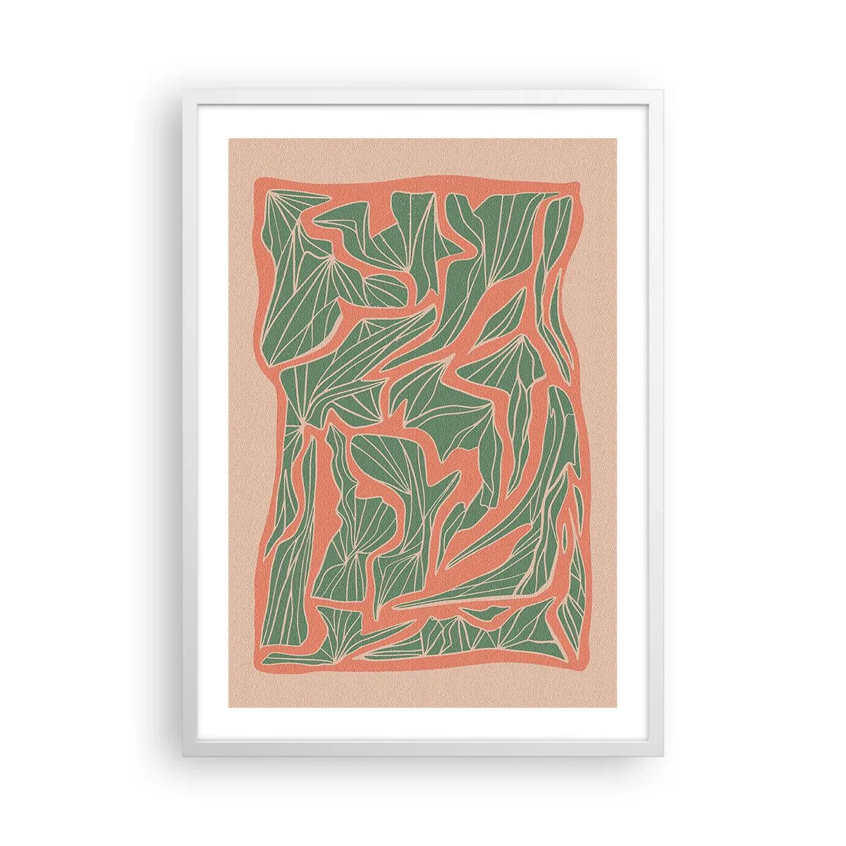 Poster in white frmae - Struggles of Colar and Green - 50x70 cm