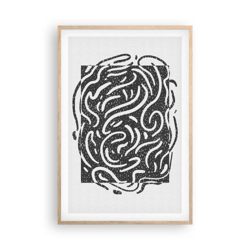 Poster in light oak frame - Abstract: Dance of Joy - 61x91 cm