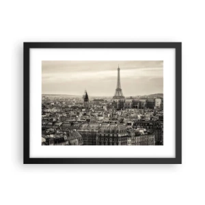 Poster in black frame - Over the Roofs of Paris - 40x30 cm