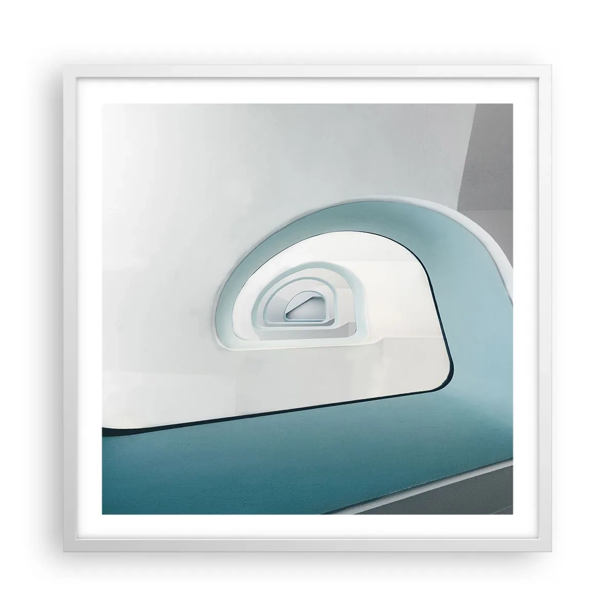 Poster in white frmae - To the Bottom of Blue - 60x60 cm