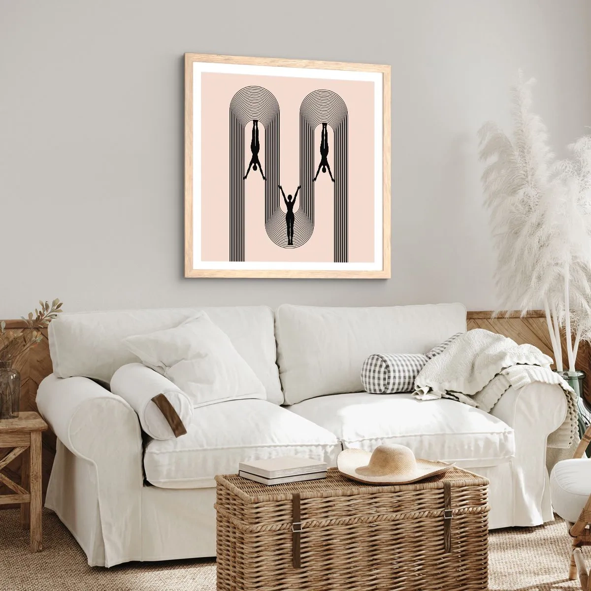 Poster in light oak frame - Upside Down - 60x60 cm