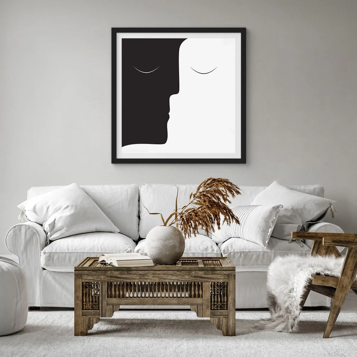 Poster in black frame - Unity of Opposites - 50x50 cm