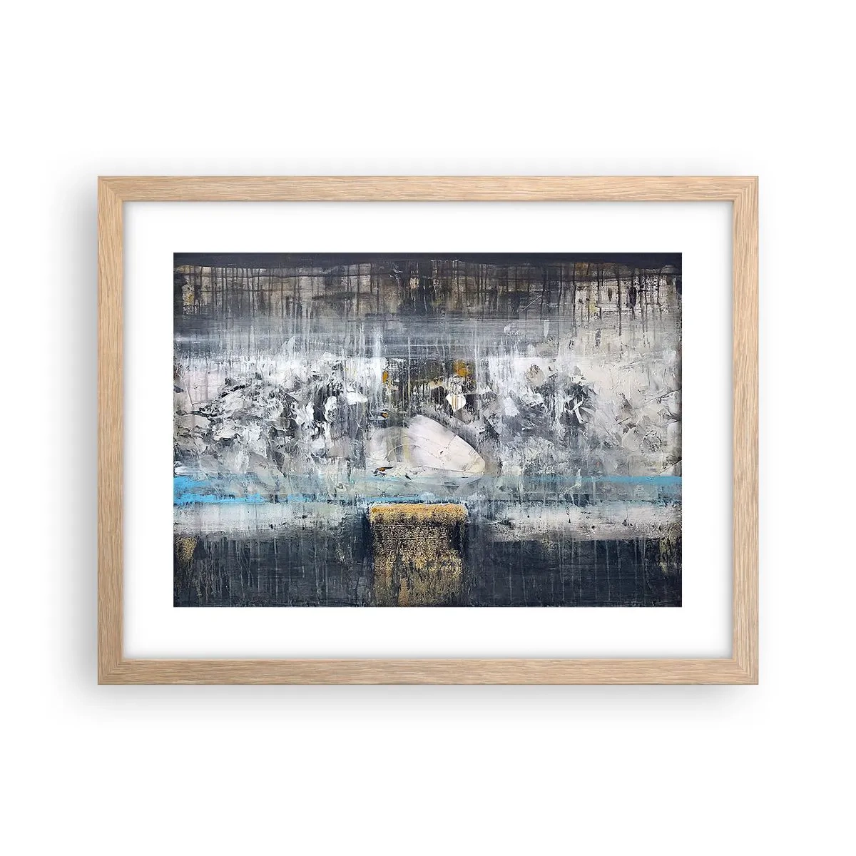 Poster in light oak frame - Icy Path - 40x30 cm