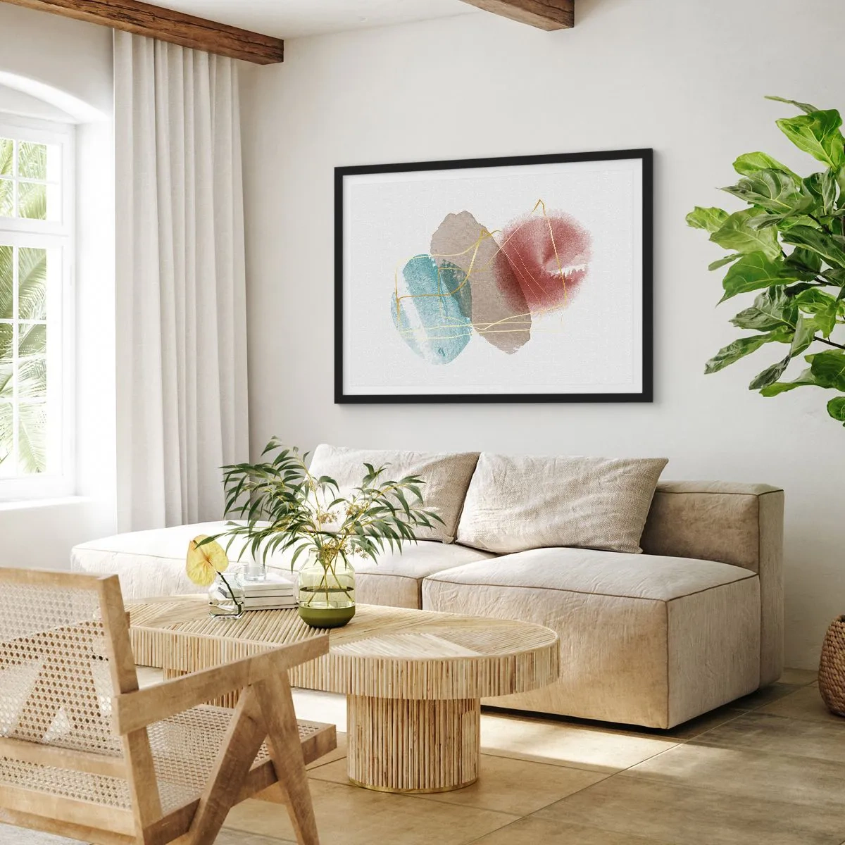 Poster in black frame - Beads of Space - 91x61 cm