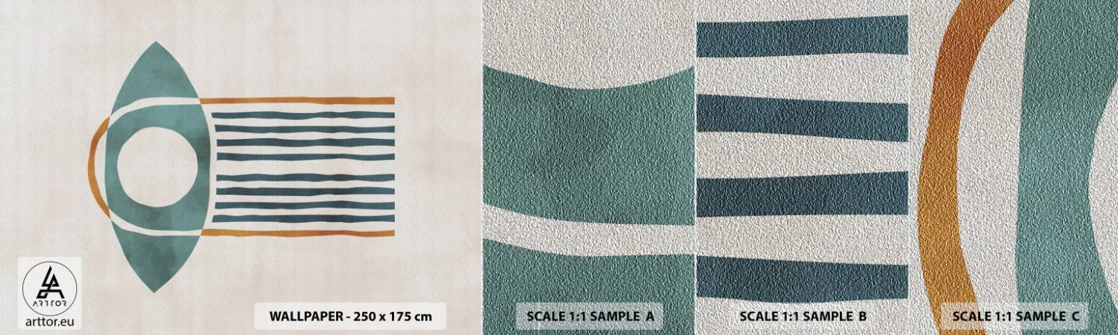 Photo Wallpaper Sample Premium Sand - Signs and Rituals - Boho, Eye, Minimalism - 100x30 cm