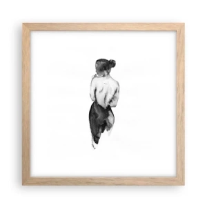Poster in light oak frame - By Her Side the World Disappears - 30x30 cm