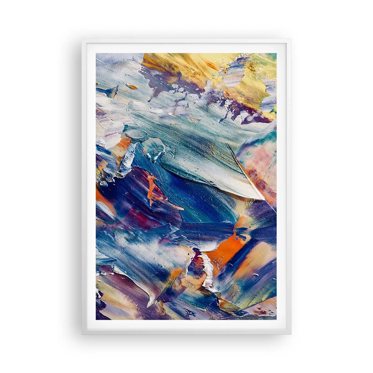 Poster in white frmae - Whirlwind of Colour - 70x100 cm