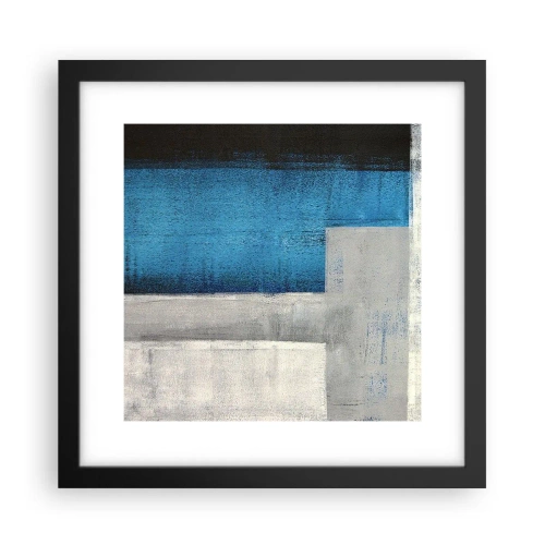Poster in black frame - Poetic Composition of Blue and Grey - 30x30 cm