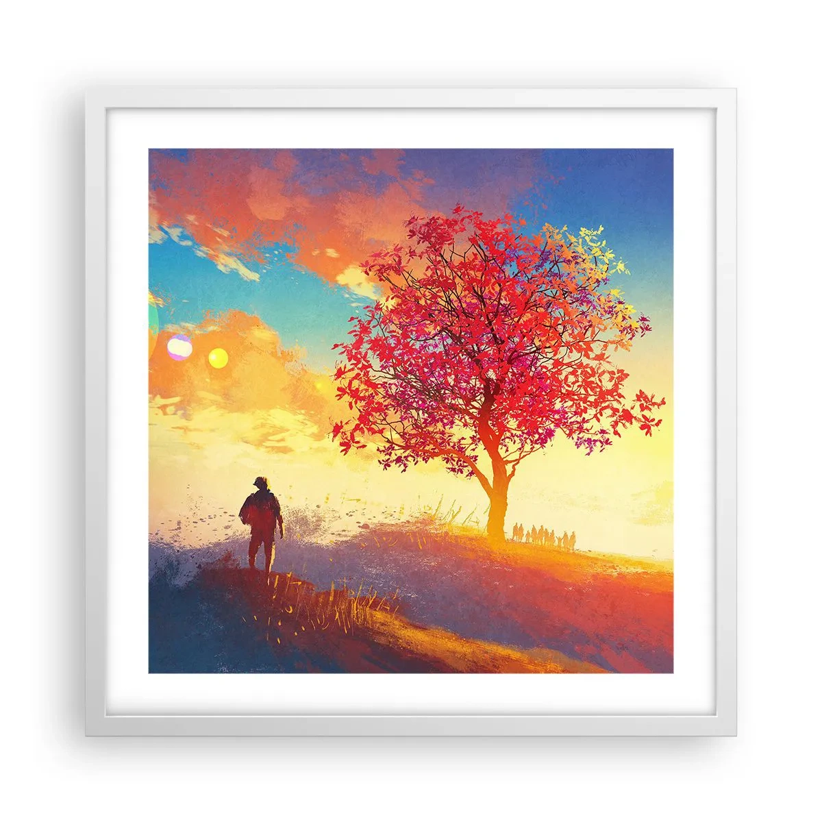 Poster in white frmae - Pilgrim at Its Goal - 50x50 cm