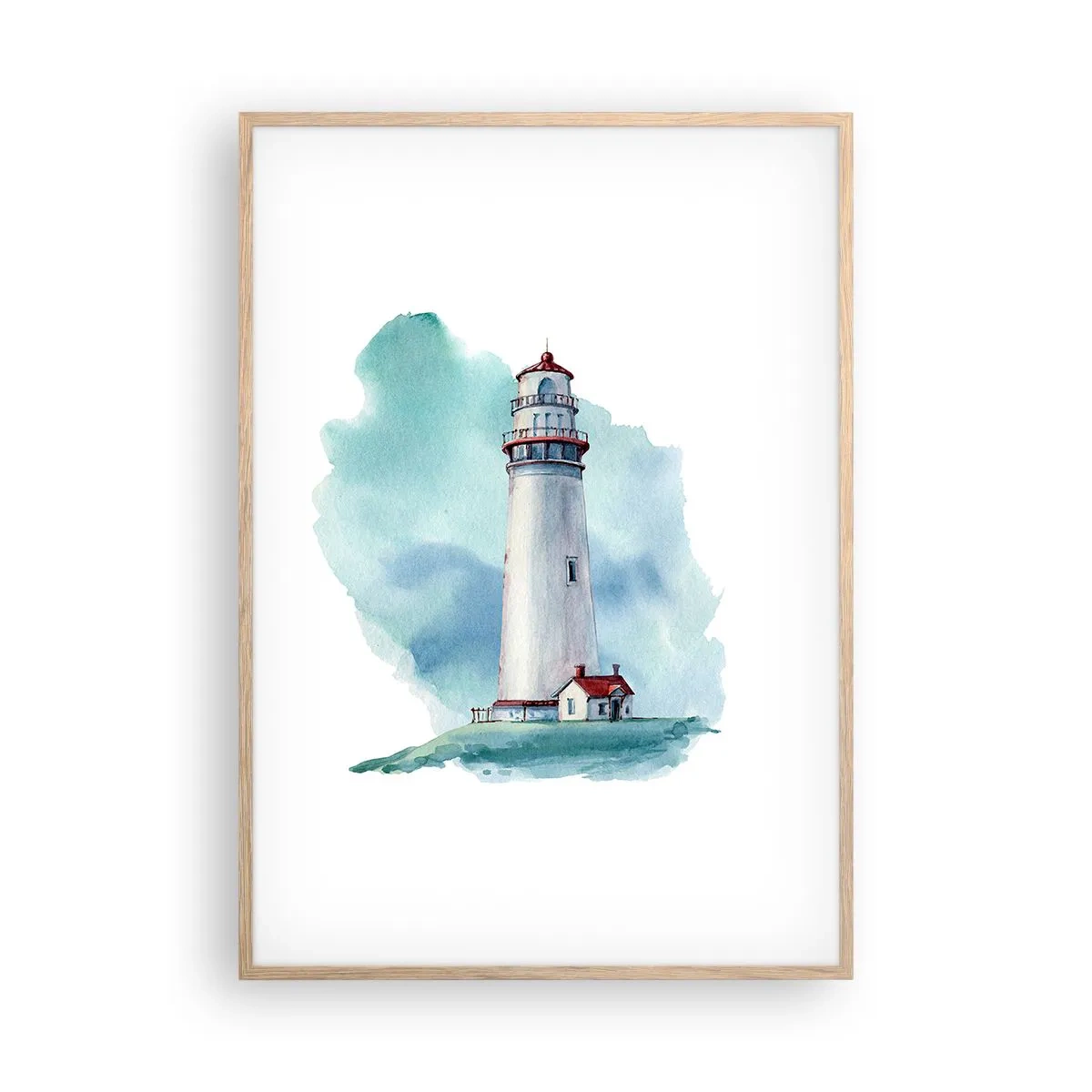 Poster in light oak frame - Gentle Sister of Blue - 70x100 cm