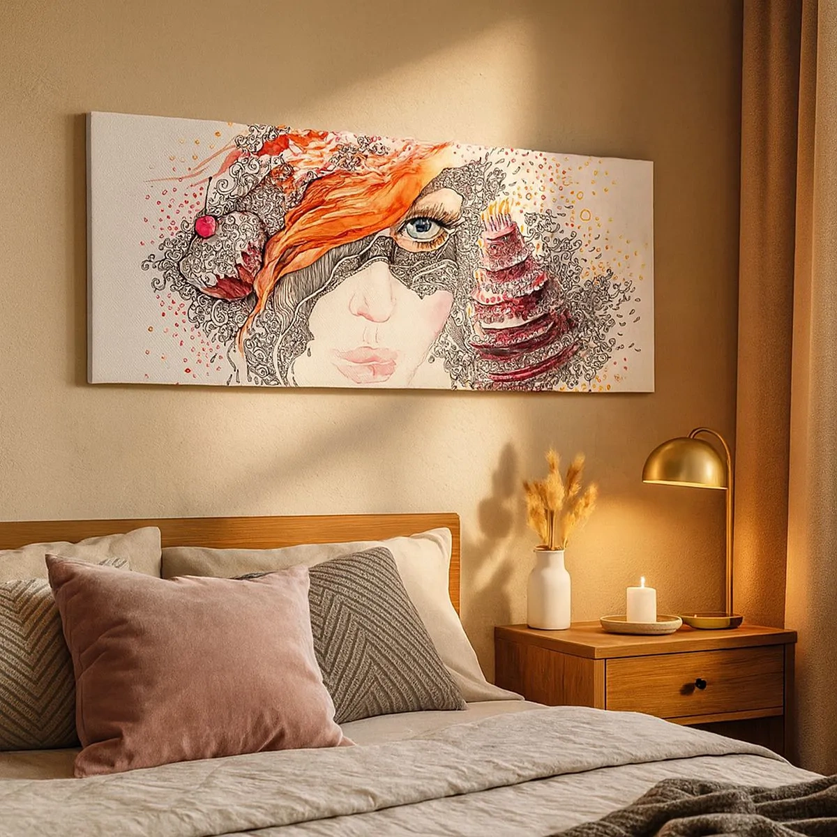 Canvas picture - With Her everyday Is Holiday - 100x40 cm