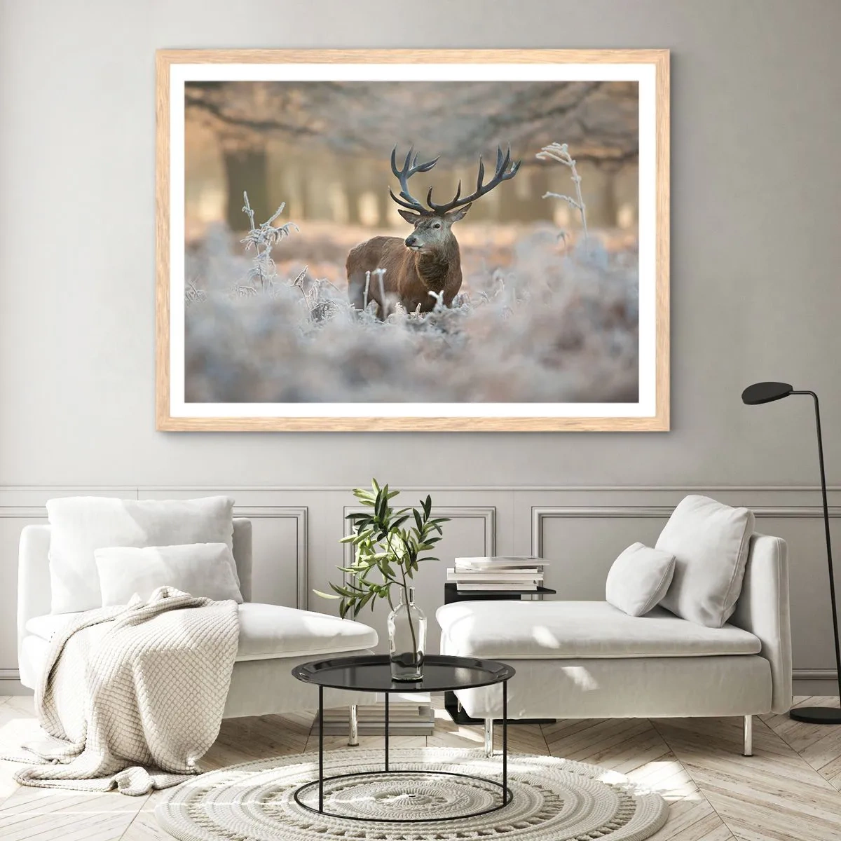 Poster in light oak frame - Chilly Morning - 100x70 cm
