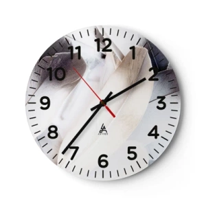 Wall clock - Clock on glass - Almost Angelic - 30x30 cm