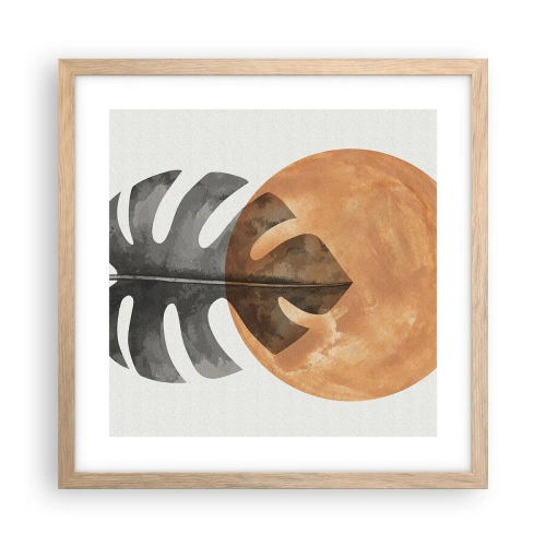 Poster in light oak frame - Always the Sun - 40x40 cm