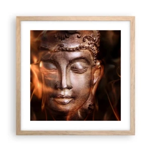 Poster in light oak frame - There Is Only Now and Here - 40x40 cm