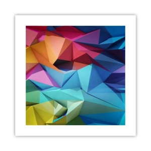 Poster - Rainbow Origami - 40x40 cm