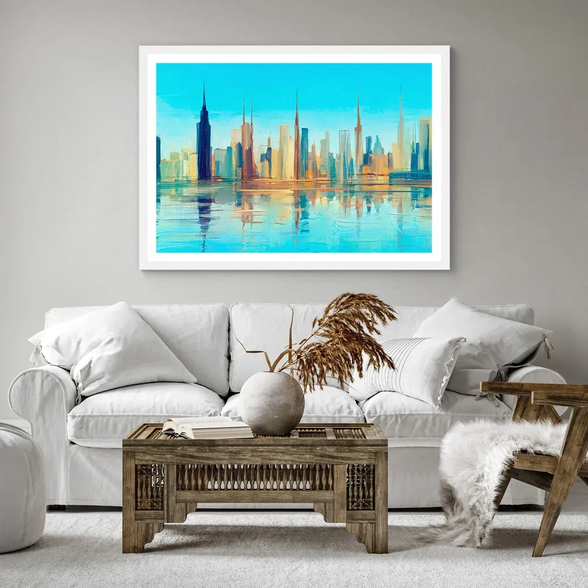 Poster in white frmae - Sunny Metropolis - 50x40 cm