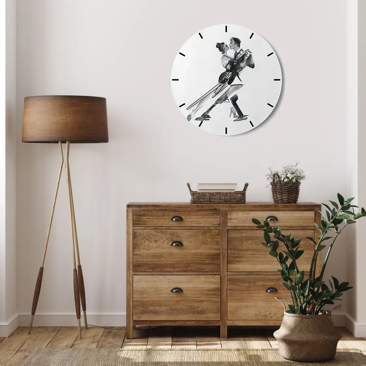Wall clock - Clock on glass - In One Rhythm - 40x40 cm