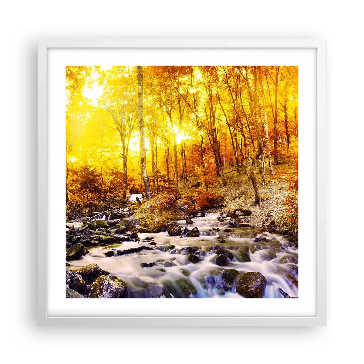 Poster in white frmae - Stones Set in Gold and Platinum - 50x50 cm