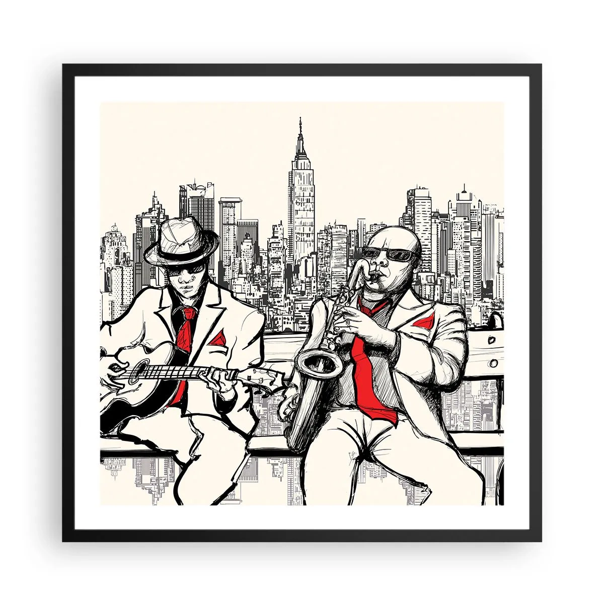 Poster in black frame - New York Improvisation - 60x60 cm