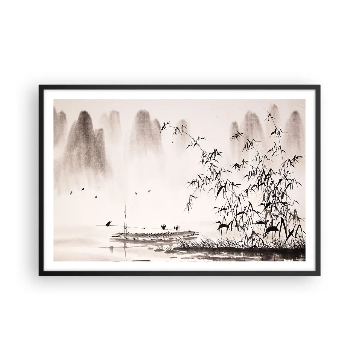 Poster in black frame - Quiet As a Rice Field - 91x61 cm