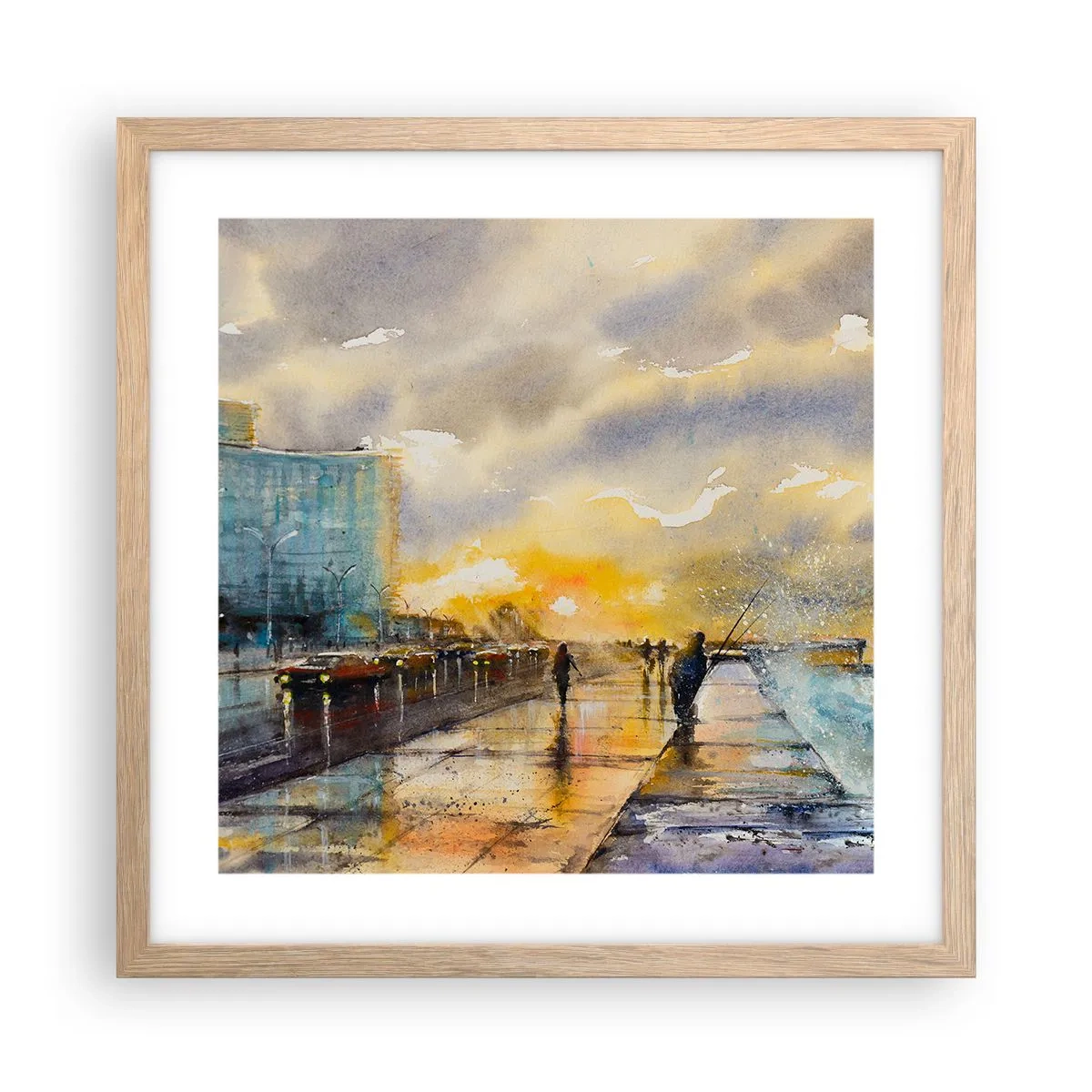 Poster in light oak frame - Life On the Coast - 40x40 cm